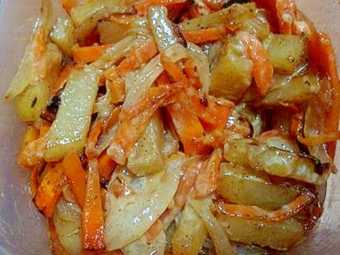 ジャガイモ 人参 玉ねぎのバター醤油マヨネーズ炒め レシピ 作り方 By ぴさきのマリちゃん 楽天レシピ ジャガイモ 人参 玉ねぎのバター醤油マヨネーズ炒め レシピ 作り方 By ぴさきのマリちゃん 楽天レシピ